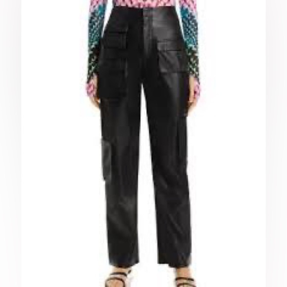 AFRM vegan leather high rise cargo pants